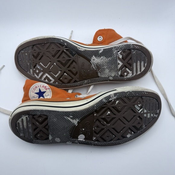 Converse Chuck Taylor All Star Orange High Top Sneakers Mens 7 Womens 9 Canvas - Picture 5 of 9
